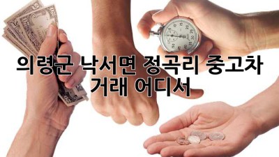 의령군 낙서면 정곡리 중고차 거래, 어디서?